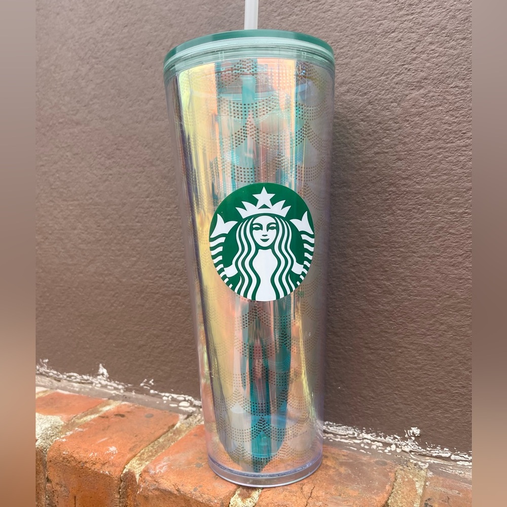Starbucks Mermaid Tumbler 24 fl oz Iridescent Siren Scales Venti Cold Cup - Picture 2 of 5